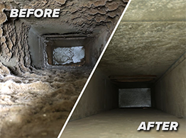 before and after air duct cleaning